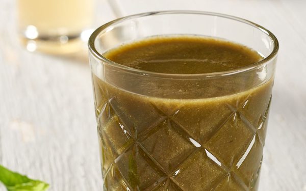 Grüner Smoothie prickelnde Birne