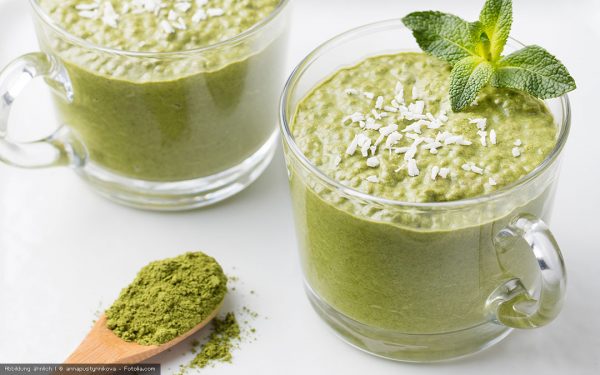 Chiapudding mit Matcha