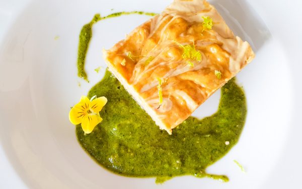 Jackfrucht Mango Creme Schnitte mit Pistazien-Minz Pesto von Boris Lauser